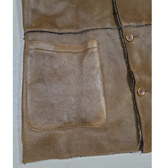 Reilly Olmes Collection Brown Shearling Leather Coat | Made in Turkey | M - Picture 8 of 12